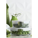 Empressco Fresco Cam Saklama Kabı, 1150 Ml, Kare, Beyaz, Kilitli Kapak, Büyük Boy - 079 Buz Beyazı - Seçenek 1