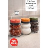 Empressco Funny Life 3 Adet Cam Çevirmeli Pratik Kapak Cam Baharatlık Tuzluk Biberlik 150 ml - Fiyatı, Yorumları - Kestane Akaju - Seçenek 1