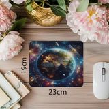 Empressco Galaksi Fonunda Parlak Gezegen Mousepad - 19X23 cm 2 mm Dikdörtgen Ithal Baskılı Mouse Pad