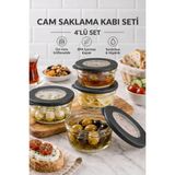 Empressco Genchome Homeware Cam Saklama Kabı 4’lü Set - Sızdırmaz, 415 ml (Cc), Kahvaltılık & Buzdolabı Organizer - Fiyatı, Yorumları - 079 Buz Beyazı - Seçenek 1