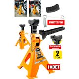 Empressco Germany Seri PRO Kaymaz Başlı Sarsılmaz Plastik Korumalı 2 Ton Kriko Standı Araç Altı Sehpa (1 ADET)