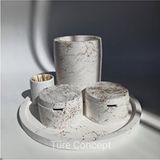 Empressco Gold ve Dore Detaylı Çok Amaçlı Set: Kaşıklık, Tepsi, Baharatlık ve Kürdanlık - Ahşap - 1 lt
