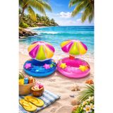 Empressco Gölgelikli Tenteli Çocuk Deniz Simiti Baby Float Bebek Deniz Simiti 0-3 Yaş Bebek Botu - Fiyatı, Yorumları