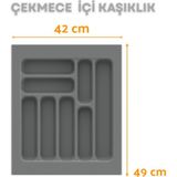 Empressco Gri Çekmece Düzenleyici, 42X49 Cm, Kesilebilir, Organize ve Şık