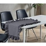 Empressco Gri Fırfırlı Masa Örtüsü 40X110 cm Şık ve Fonksiyonel Tasarım - 10 x 10 cm