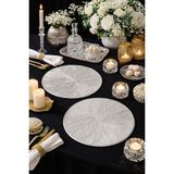 Empressco Gümüş Kaplama Silver Desenli Supla 2’li Set, Modern Bahçe Dekoru, 35X35CM - 10 x 10 cm