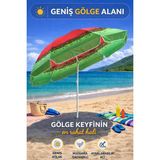 Empressco Hak Iş Oyuncak Kırmızı-Yeşil 240 cm Ayarlanabilir Geniş Gölgeli Polyester Plaj Şemsiyesi - Fiyatı, Yorumları - 1 m - Ahşap