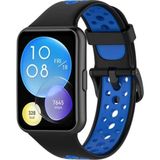 Empressco Huawei Watch Fit 2 Spor Delikli Kordon (Saat Değildir) - Siyah-Mavi - Asker Yeşili - Büyük Beden - Seçenek 1