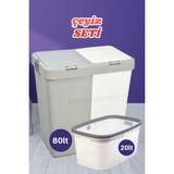 Empressco Ikili Set Çeyiz Seti Ikili Kirli Sepeti Çamaşır Selesi (Beyaz-Gri)