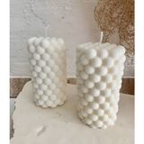 Empressco Ikili Silindir Bubble Mum Seti, Pearl Renkli, Soywax, Zarif ve Şık Tasarım - Seçenek 1