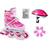 Empressco Işıklı Metal Ayarlanabilir Alıştırma Pateni Pembe Set - --