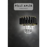 Empressco Kablosuz Pilli Kristal Taşlı Modern Aplik Serisi - Yatak Odası - Salon - Hol - Mutfak