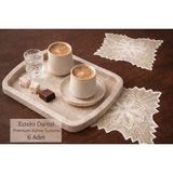 Empressco Kahve Kokteyl Sunum Peçetesi, Dekoratif Dantel Güpür, 6'lı Set - 10 x 10 cm