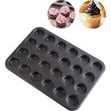 Empressco Karbon Çelik 24’lü Mini Muffin ve Tartolet Pişirme Kalıbı - Seçenek 1 - (ClearEyelets)Black-RadiantOrchid