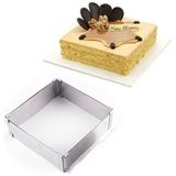 Empressco Kare Ayarlanabilir Pasta Kek Kalıbı 20X40CM, Derinlik 6cm, Çok Yönlü Kullanım - Seçenek 1 - (ClearEyelets)Black-RadiantOrchid