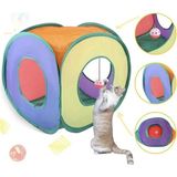 Empressco Kare Model Kedi Oyun Tüneli Içerisinde Toplu Gökkuşağı Renkli 40CM x 40CM - Seçenek 1