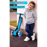 Empressco Katlanabilir 3 Tekerlekli Işıklı Çocuk Scooter, 3-7 Yaş Için Eğlenceli ve Güvenli - Ahşap - Seçenek 1