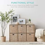 Empressco Katlanabilir Hasır Deniz Sazı Rattan Bambu Sepet 30X30X30 cm
