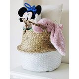 Empressco Katlanabilir Hasır Sepet Saksılık Natural-Beyaz 20X23CM