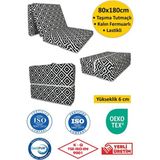 Empressco Katlanır Sünger Yatak Minder 80X180X6 cm Siyah, Pratik ve Konforlu - Ahşap - Seçenek 1