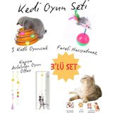 Empressco Kedi Oyun Seti Interaktif Oyuncaklar Yapışkanlı Kedi Oltası Hacıyatmaz 3 Katlı Kedi Oyuncağı - Seçenek 1