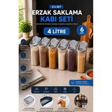 Empressco Kiler Saklama Kabı 6'lı Set, Lüks Şık Çeyiz ve Mutfak Düzeni - 079 Buz Beyazı - Seçenek 1