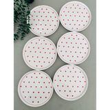 Empressco Kırmızı Kalp Pasta ve Servis Tabağı Seti, 6 Adet, 20 cm - Seçenek 1 - 51R-Turuncu