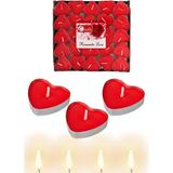 Empressco Kırmızı Kalpli Tealight Mumlar, 50'li Set, Masa ve Yer Süsleme Için Muhteşem - Seçenek 1