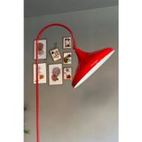 Empressco Kırmızı Lambader Hareketli Başlık Modern Dekoratif Metal Oturma Odası Çalışma Odası