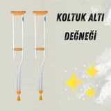 Empressco Koltuk Altı Değneği Yürümeye Yardımcı Çift Koltuk Değneği Ithal Alüminyum Hafif Yüksek Kalite - Mint