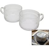 Empressco Krd 2 Parça 410ML Aron Transparent Kulplu Cam Kase Bardak (K246) - 00 Beyaz - Seçenek 1