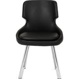 Empressco Krom Metal Ayaklı Salon/mutfak Sandalyesi Selekulak (Deri) - Ahşap - Seçenek 1