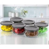 Empressco Lav Duo Saklama Kabı Cam Kahvaltılık 6lı Yuvarlak Saklama Seti Gri - Fiyatı, Yorumları - 079 Buz Beyazı - Seçenek 1