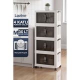 Empressco Lavine ”medıum” 4 Katlı Portatif Dolap Organizer 30LT Çok Amaçlı Mıknatıs Kapaklı, Katlanır, Tekerlekli - Fiyatı, Yorumları - Ahşap - Seçenek 1