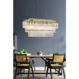 Empressco Linsa 70x30 Cm Kristal Cam Taşlı Yemek Masası Üstü Lüks Avize (ESKİTME RENK)