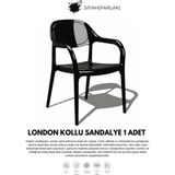 Empressco London Kollu Lüx Cafe & Restaurant Sandalyesi 1 Li - Ahşap - Seçenek 1