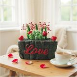Empressco Love Yazılı Kütük Tasarımlı Saksı