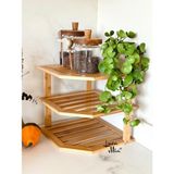 Empressco Luca Mia 3 Katlı Bambu Köşeli Raf 25X25 cm - Fiyatı, Yorumları - Almond Cream
