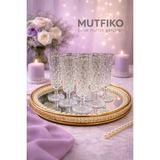 Empressco Lüks Kristal Cam Ayaklı Kahve Yanı Bardağı Seti – 130 ml – 6’lı Şık Sunum Kadeh Takımı