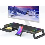 Empressco Masaüstü Stand Yükseltici Katlanabilir Rgb Çekmeceli Monitör Standı - Seçenek 1 - Açık Gri