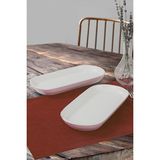 Empressco Mat Beyaz Noyan Kayık Tabak 26 Cm, 2'li Set, Şık ve Kullanışlı Tasarım - Seçenek 1 - 51R-Turuncu