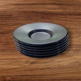 Empressco Mat Siyah Lüx Metal.6'lı Çay Tabağı