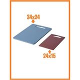 Empressco Mavi 2'li Plastik Kesme Tahtası Seti, 34X24 Cm, Dayanıklı ve Pratik