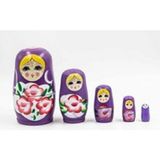Empressco Max Matruşka Bebek Mor Ahşap 5'li