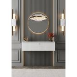 Empressco Mdf Duvara Monte Kapaklı Şifonyer, Makyaj Masası, 90 Cm, Şık ve Kullanışlı - 1/100 Toz Ceviz