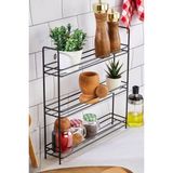 Empressco Metal Baharatlık Standı, Küçük Boy, Şık ve Pratik Baharat Düzenleyici - Ahşap - 1 lt