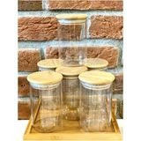 Empressco Mien Bambu Kapaklı Vakumlu Borosilikat Cam Kavanoz 6 Adet 300ML , Bambu Kapaklı Baharatlık - Fiyatı, Yorumları - Altın - 1 - 1,3 lt