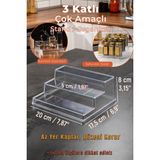 Empressco Mienda Home Mienda Home Şeffaf Pleksi Akrilik Merdiven Stand Baharatlık Standı Kozmetik Standı Organizeri - Fiyatı, Yorumları - Ahşap - 1 lt