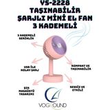 Empressco Mini Şarjlı Portatif Fan, Serinletici ve Hafif Vantilatör - Altın