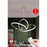 Empressco Modern 3 Renk Krom LED Avize, Kumandalı, Oturma Odası Için Şık Aydınlatma - Seçenek 1 - Ahşap